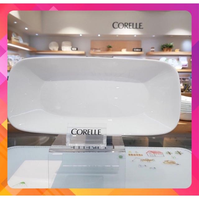 Dĩa Chữ Nhật Thuỷ Tinh Mỹ Corelle 2210-N-LP 27*12cm Winter Frost White