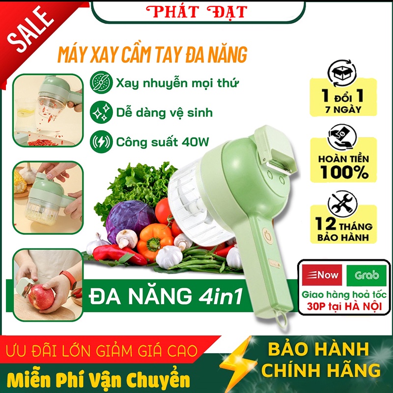Máy xay rau củ qủa, tỏi ớt cầm tay, máy thái, băm tỏi ớt rau củ dử dụng pin sạc cổng USB đa năng tiện dụng cho nhà bếp