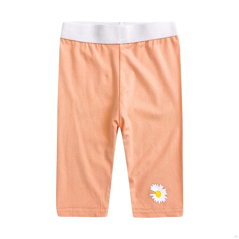 Quần Short Cotton Mềm Co Giãn Họa Tiết Hoa Cúc Đáng Yêu Cho Bé Gái