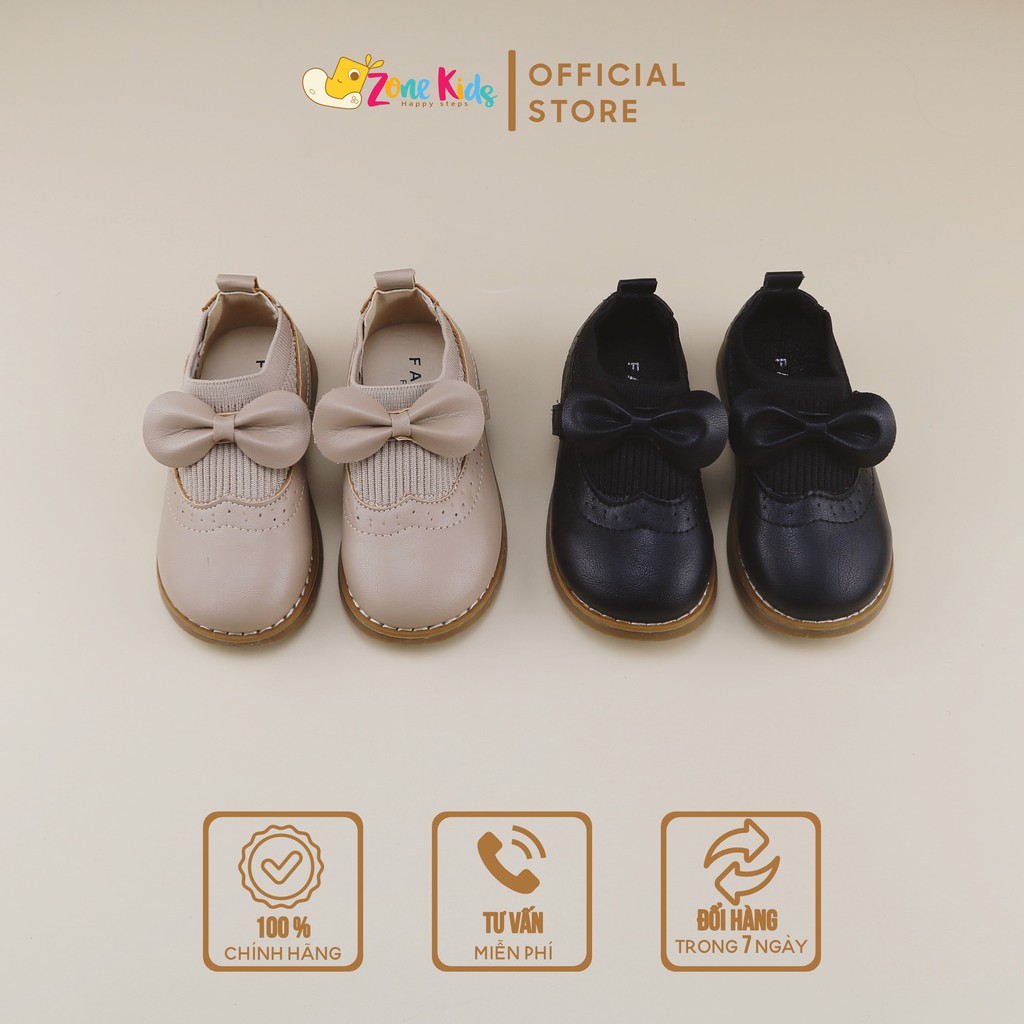 Giày búp bê cổ chun đính nơ cho bé gái Zonekids - A76