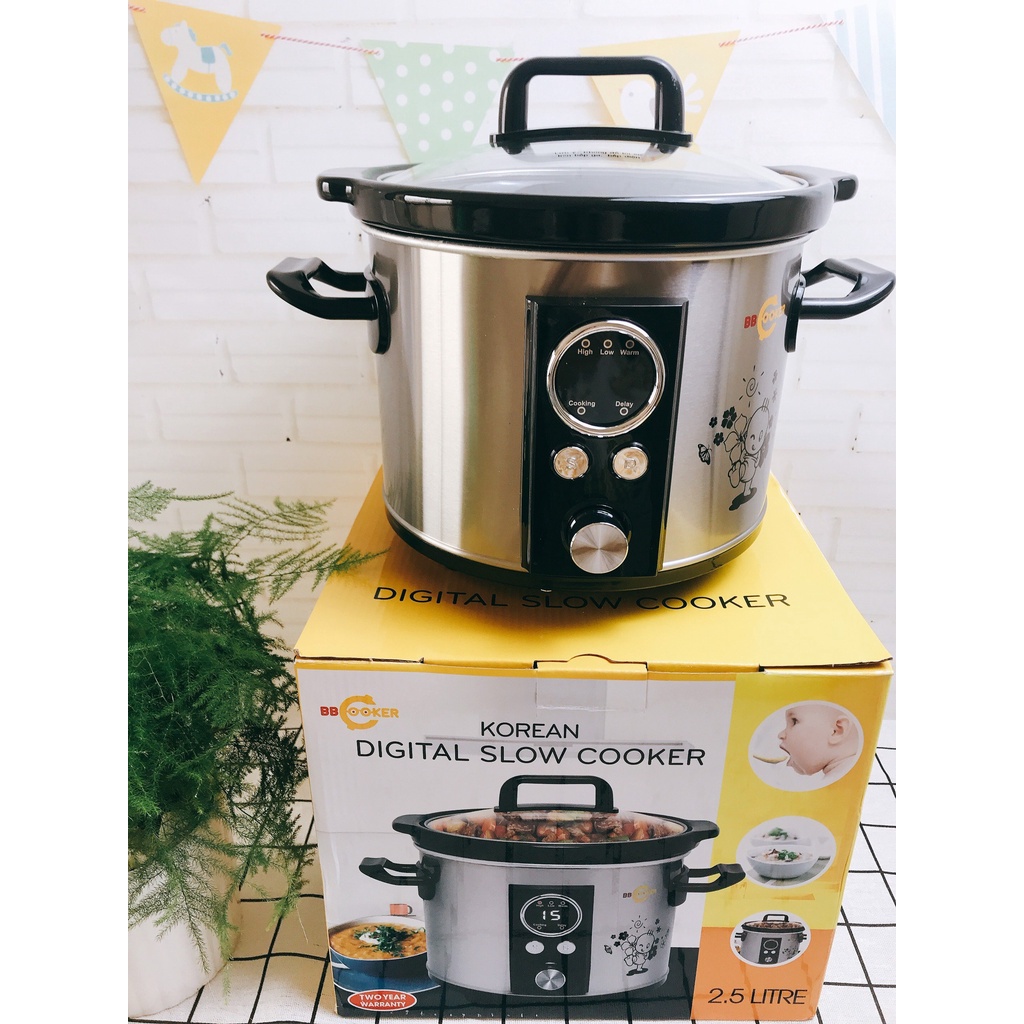 Nồi nấu cháo BB Cooker 2,5L Hàn Quốc Máy bấm điện- BH 1 Năm