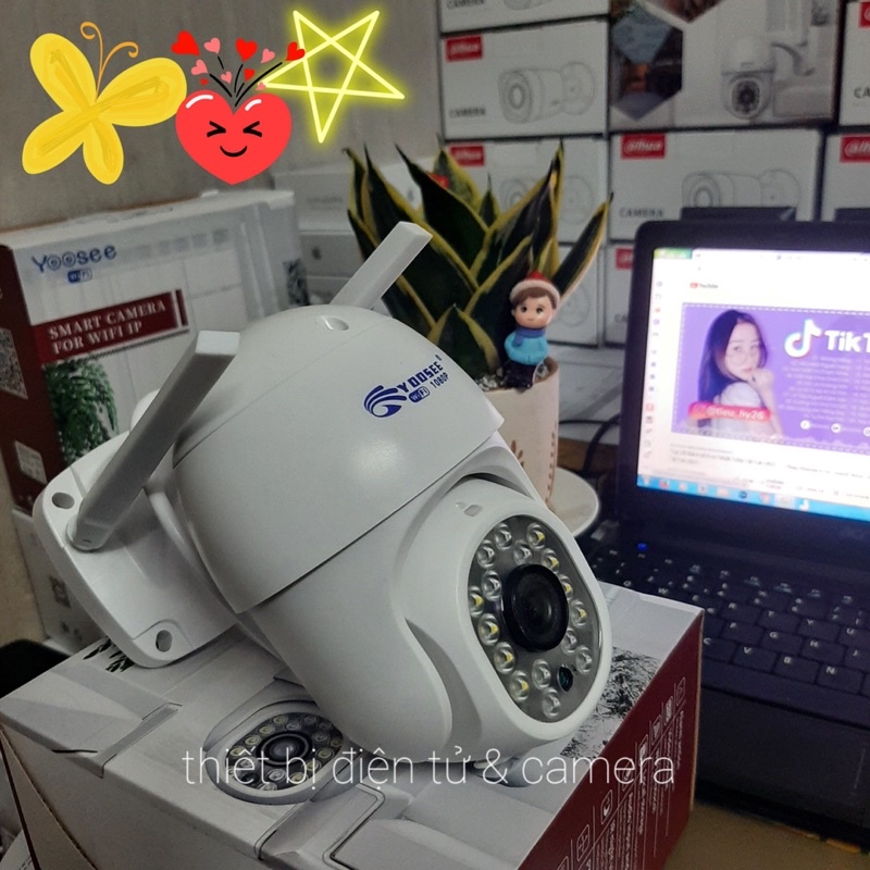 Camera Wifi Yoosee PTZ  ngoài trời,xoay 360 độ,đàm thoại 2 chiều,xem đêm có màu phát hiện chuyển động