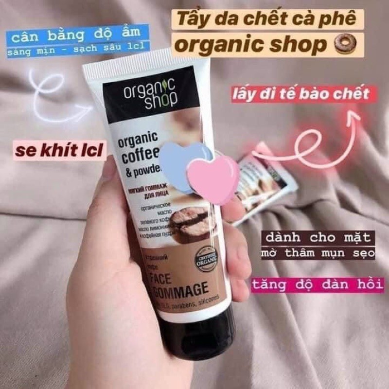 Tẩy Tế Bào Chết Body Organic Shop Organic Coffee &amp; Powder Face Gommag