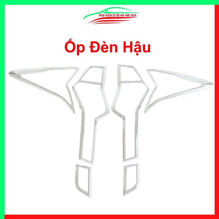 Ốp viền đèn pha hậu mạ crom Pajero Sport 2019-2020 chống trầy trang trí bảo vệ xe