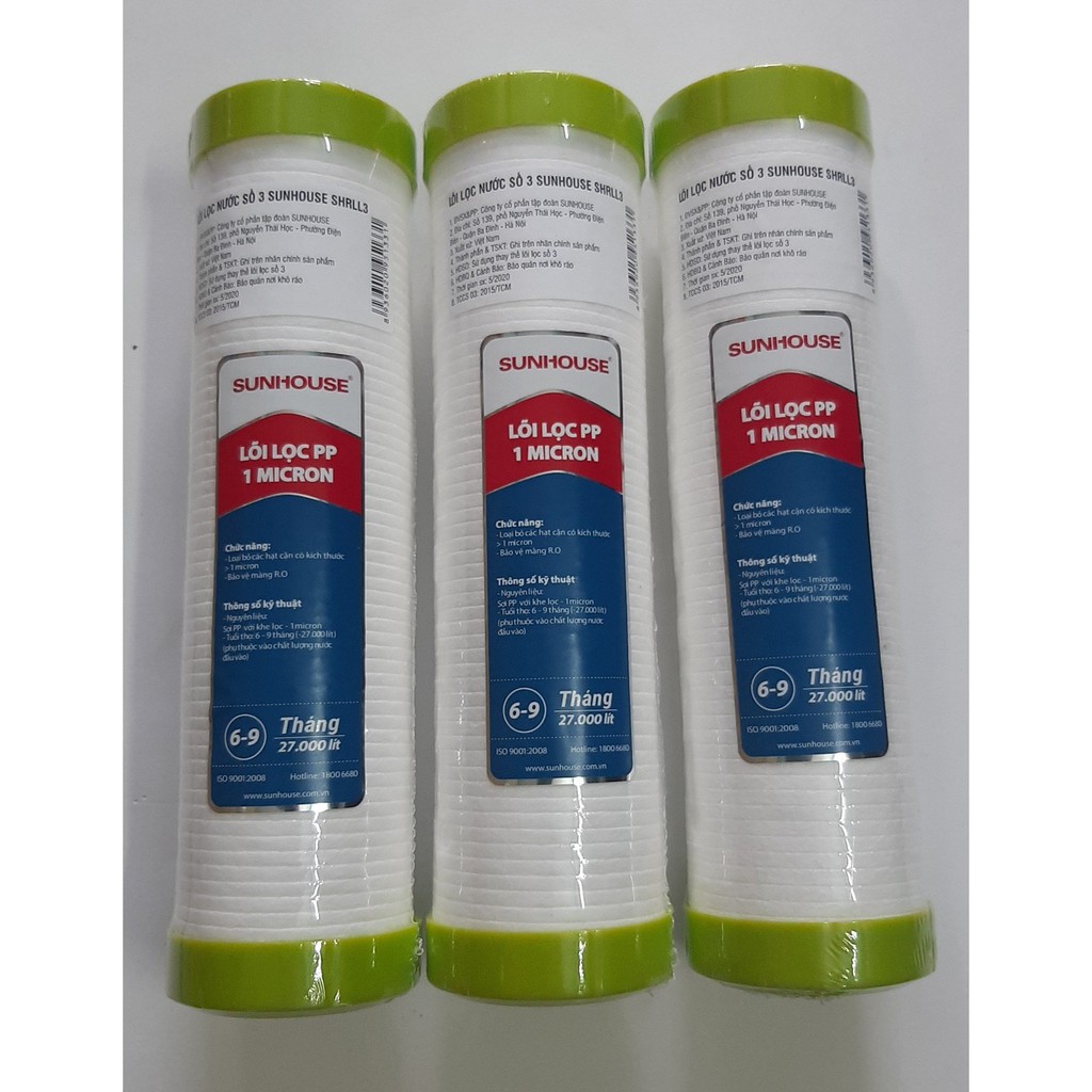 LÕI LỌC 123 SUNHOUSE ,LÕI LỌC NƯỚC DÙNG ĐƯỢC CHO TẤT CẢ MÁY LỌC NƯỚC.