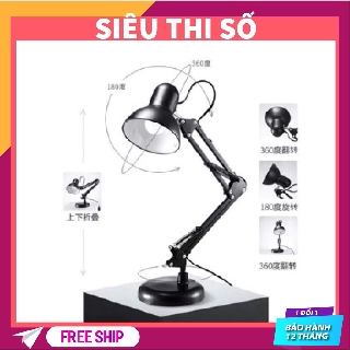 Đèn học chống cận, đèn học gập có đế kẹp bàn cao cấp