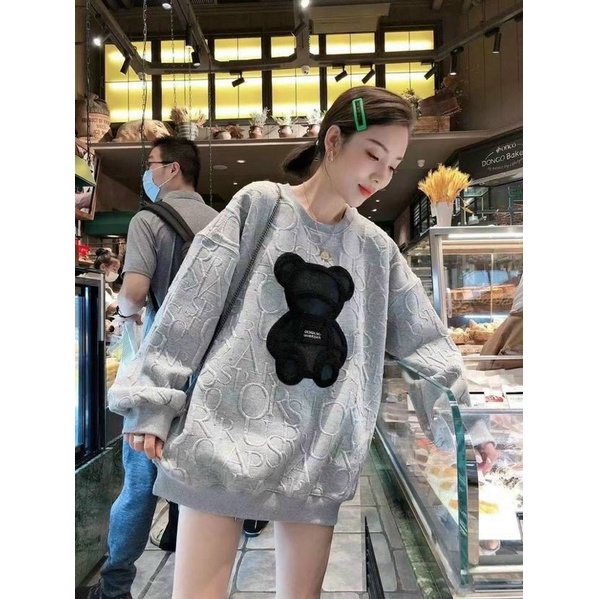 [ Hàng Chuẩn ] Áo nỉ nữ dài tay dập nổi form rộng  freesize 40kg_65kg hot hít đẹp xuất sắc ( kèm ảnh thật) | BigBuy360 - bigbuy360.vn