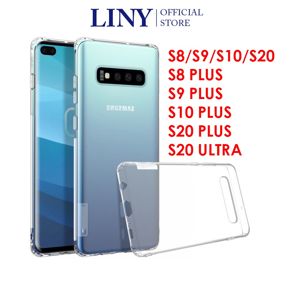 Ốp điện thoại trong suốt Samsung S8 S8 Plus S9 S9 Plus S10 S10 Plus S20 S20 Plus S20 Ultra bảo vệ máy không ố màu