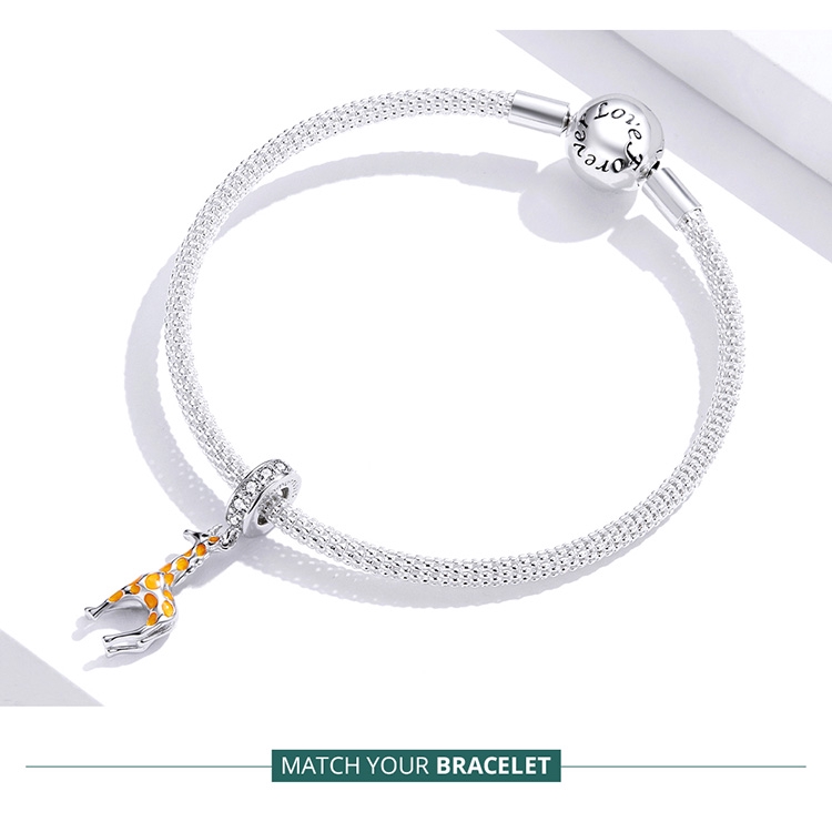 Charm tráng men Bamoer hình hươu cao cổ dùng làm vòng tay BSC258