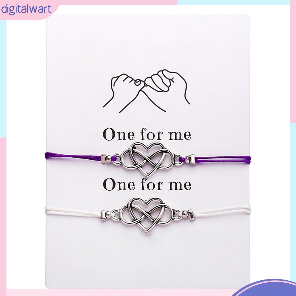 Set 2 Vòng Tay Mặt Trái Tim Cho Cặp Đôi Thẻ