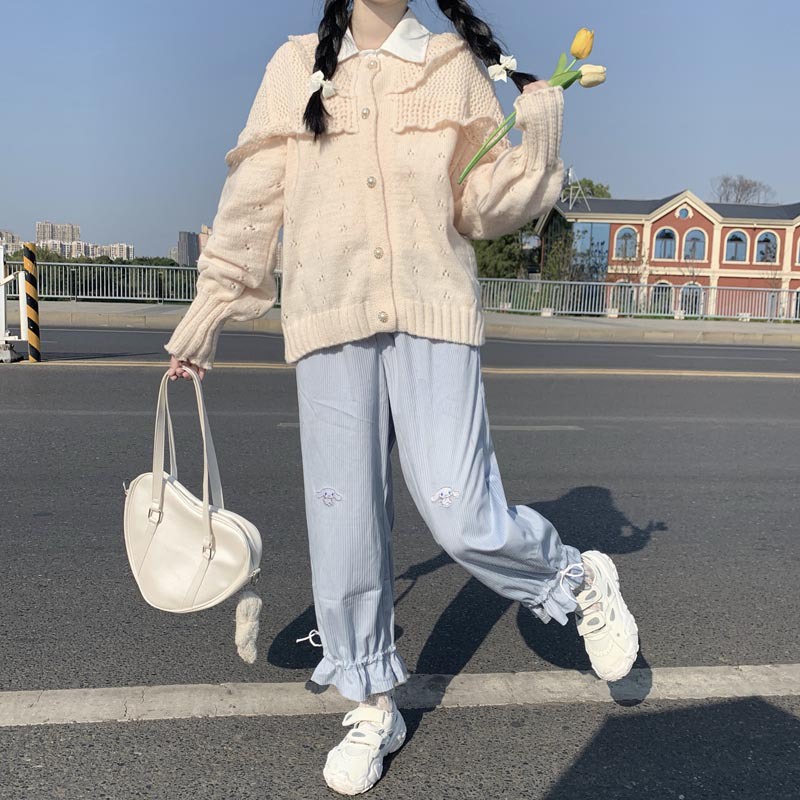 [Hàng Cao Cấp] Áo khoác len cardigan viền bèo FUHO Fashion chất len Quảng Châu mịn, không bai xù, siêu dễ phối đồ 094