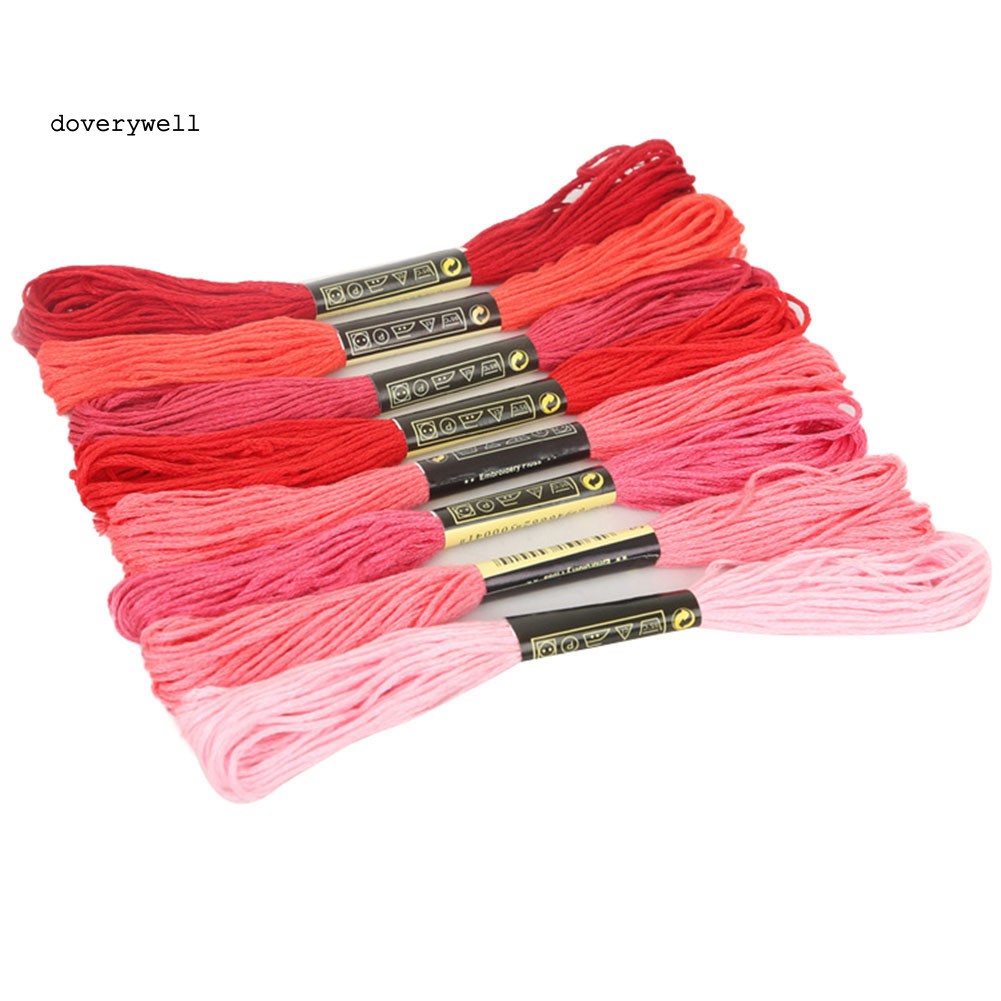Set 8 Cuộn Chỉ Thêu Chữ Thập 7.5m Làm Từ Cotton Chất Lượng Cao