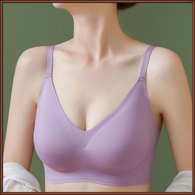 Jaz Áo Lót Lụa Lạnh Không Đường May Ba Hàng Nút Có Thể Điều Chỉnh Thoải Mái Nhẹ Nhàng Cho Nữ