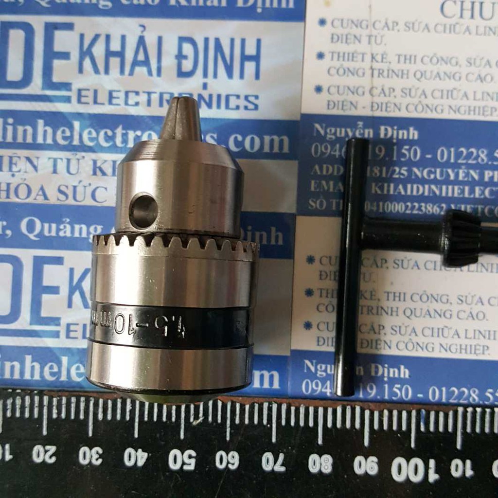 đầu chuck giữ, kẹp mũi khoan + tay mở mũi 1.5-10mm kde3712