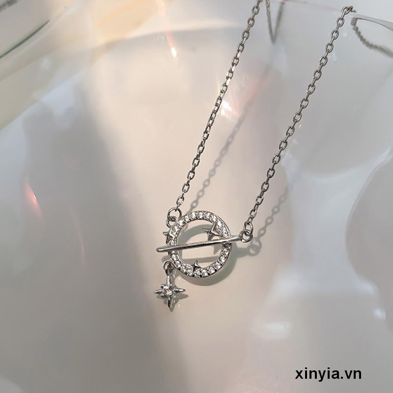Vòng cổ Mặt Hình Hành Tinh Mặt Trăng Ngôi Sao Pha Lê Thời Trang Cho Nữ