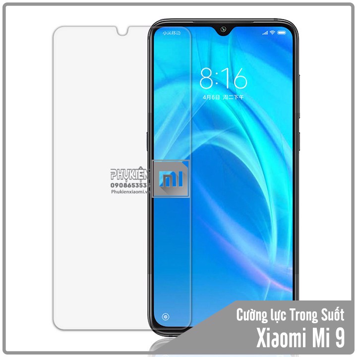 Kính cường lực Xiaomi Mi 9 / Mi 9 Lite / Mi CC9 - Trong Suốt