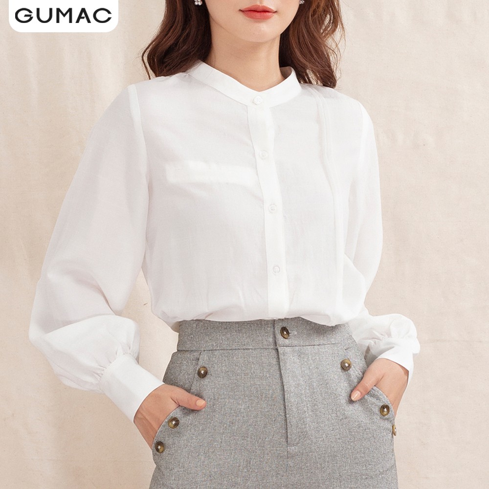 [Mã WABRGUSBD2 giảm 10% tối đa 50k đơn từ 250k] Áo sơ mi nữ cổ trụ túi mổ AA10115 GUMAC | BigBuy360 - bigbuy360.vn