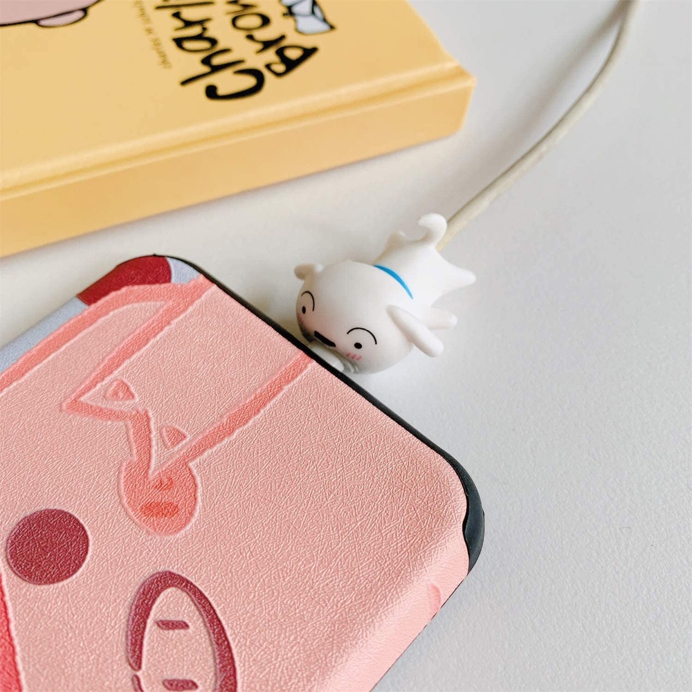 Phụ kiện bảo vệ dây cáp sạc hình cậu bé bút chì Shin-chan thích hợp cho iPhone