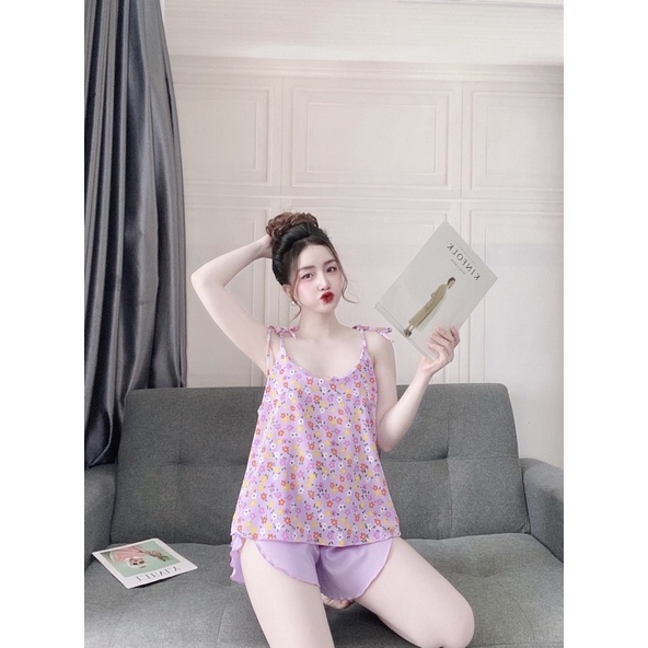 ❌HOT❌Đồ bộ đùi hai dây, đồ bộ đùi mặc nhà ảnh video thật