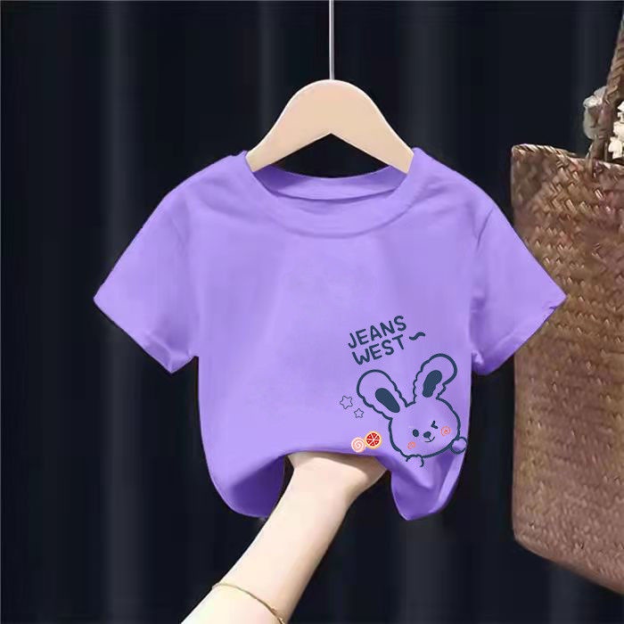 Áo Thun Cotton Cổ Tròn Tay Ngắn Phong Cách Mới Dành Cho Bé Gái 2022