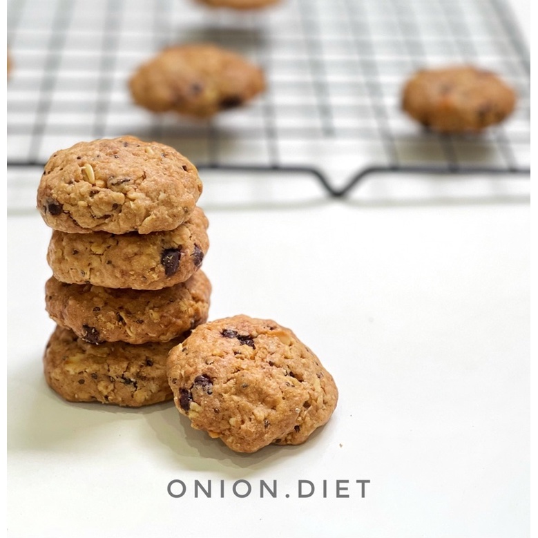 Bánh COOKIES Yến Mạch Onion.Diet Không Đường Hỗ Trợ Giảm Cân - Phù Hợp Cho Người Tiểu Đường 250G