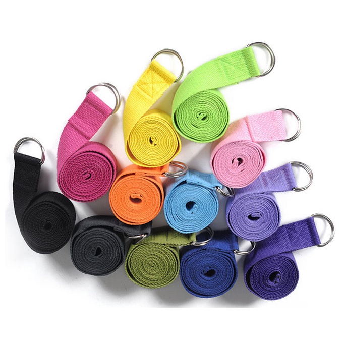 Dây đai cotton tập yoga 1,8m, hỗ trợ các bài tập yoga, thể thao, thể hình, gym