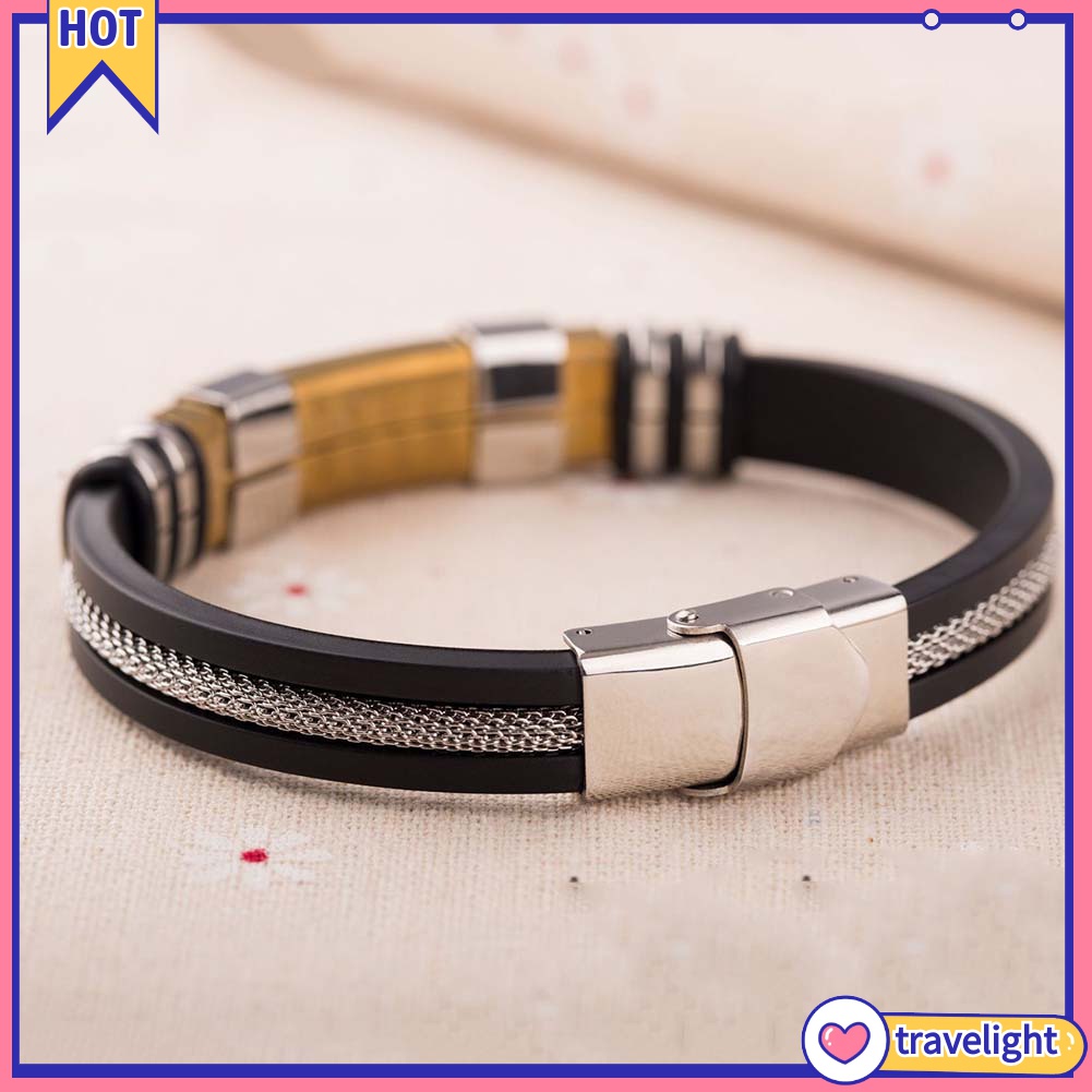 Vòng đeo tay bằng thép titan thời trang cá tính cho nam