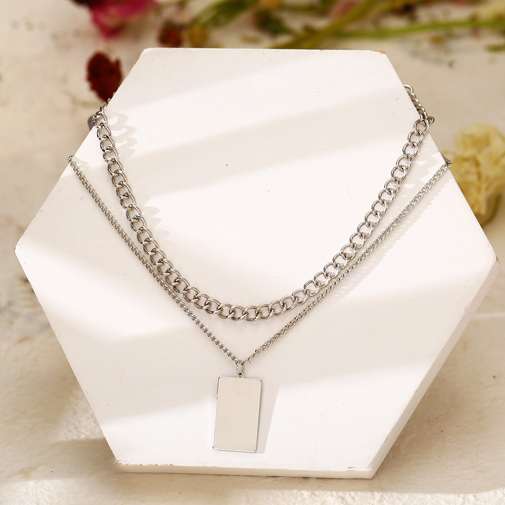 Vòng Cổ Choker Hai Lớp Bằng Hợp Kim Phong Cách Punk Cổ Điển Kiểu Dáng Mới Dành Cho Nữ