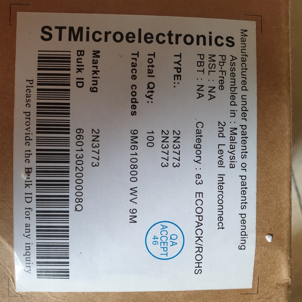 SÒ SẮT 2N3773 Malaysia hàng mới chính hãng