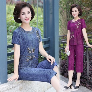Bộ lanh mặc nhà trung niên