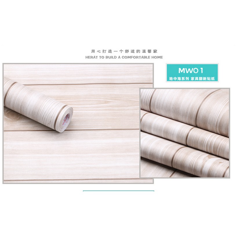 Decal giấy dán tường giả gỗ xám