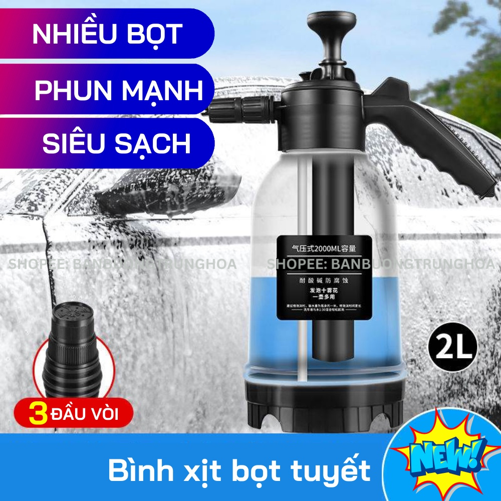 Bình Xịt Tạo Bọt Tuyết Rửa Xe Ô Tô , Xe Máy Bình Tưới Cây Cầm Tay Tiện Dụng Bọt Rửa Xe Không Chạm
