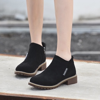 (HÀNG CÓ SẴN) BOOT NỮ BỐT KÉO KHÓA DA LỘN