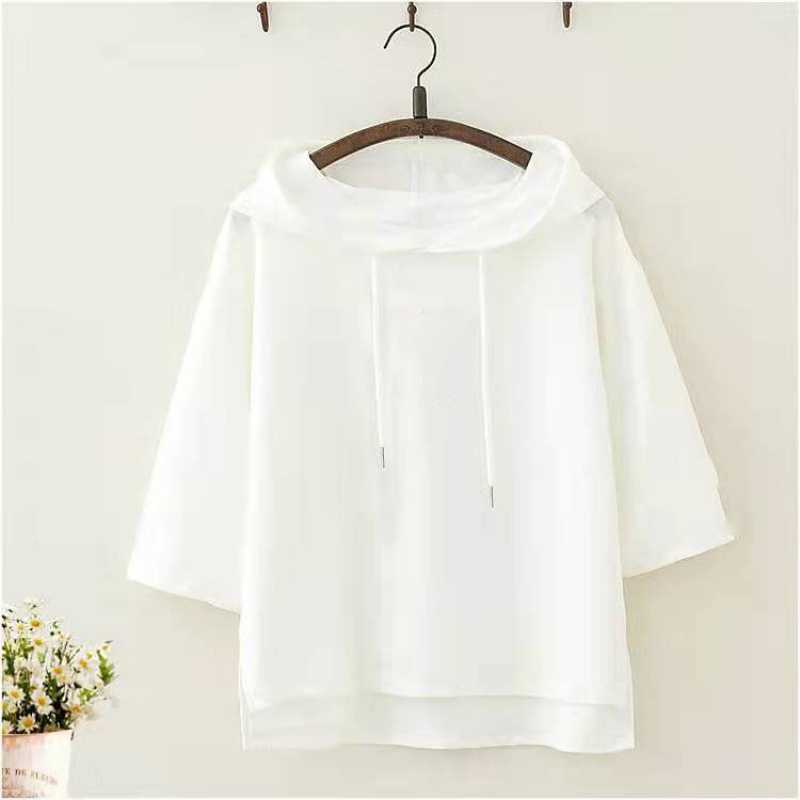 Áo Thun Có Nón Tay Ngắn Thời Trang Nữ