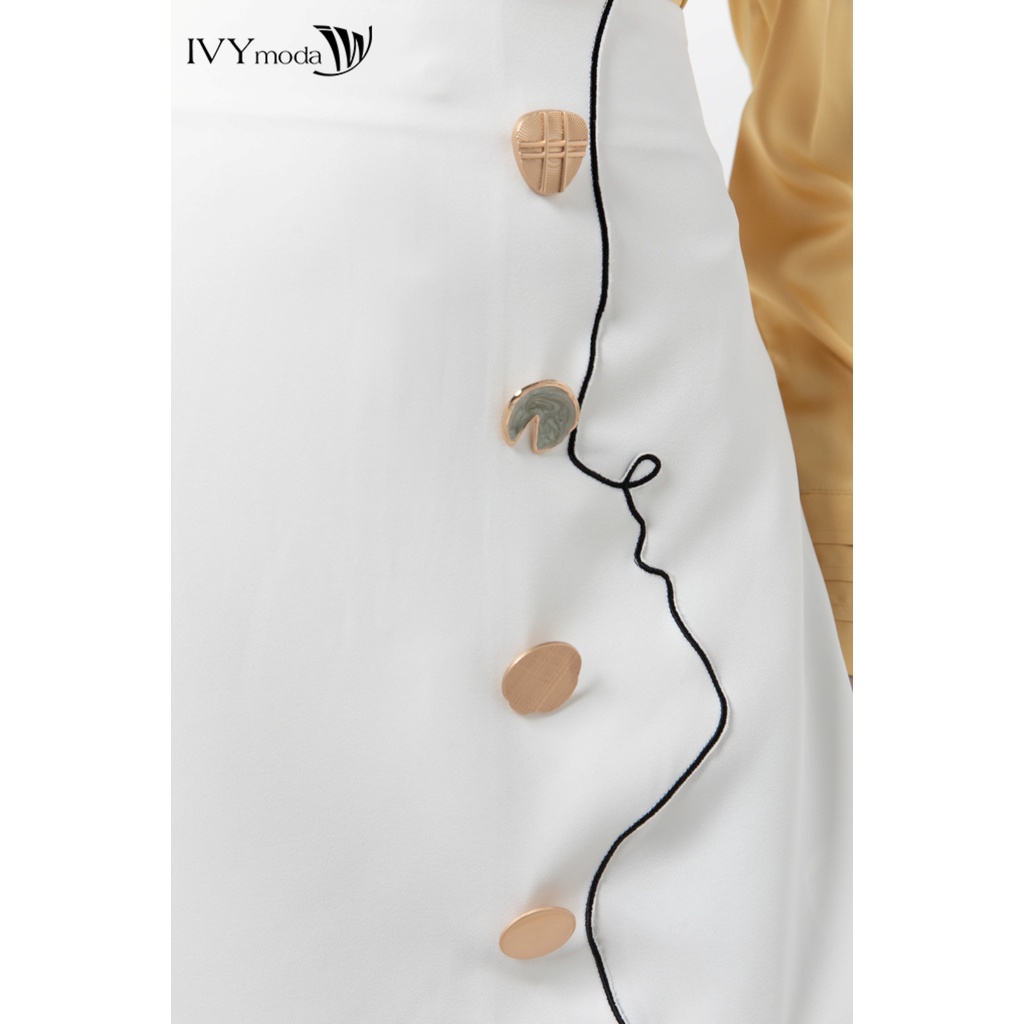Chân váy nữ mix khuy IVY moda MS 31M7266