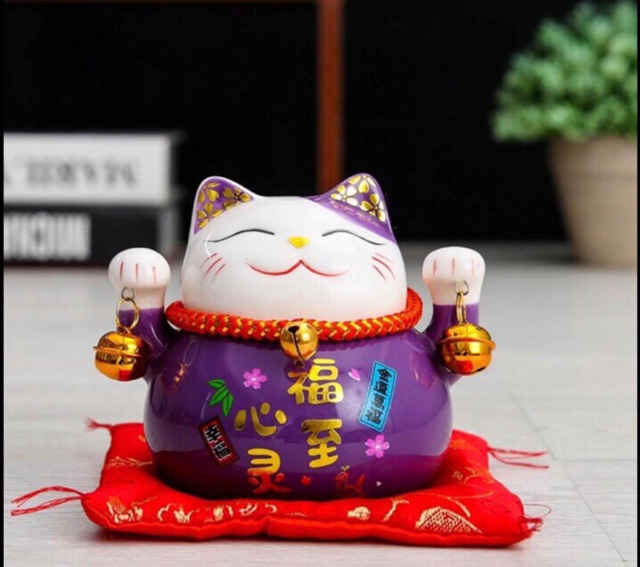 Mèo thần tài may mắn Maneki Neko 10cm (6 màu)