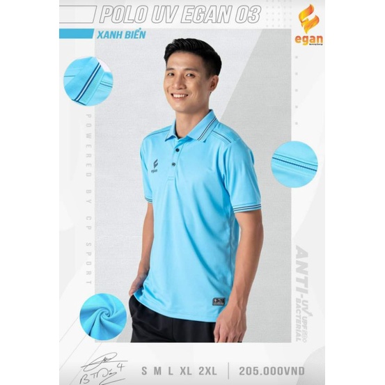 ÁO POLO UV EGAN 03 MÀU XANH BIỂN MỚI ĐẸP!