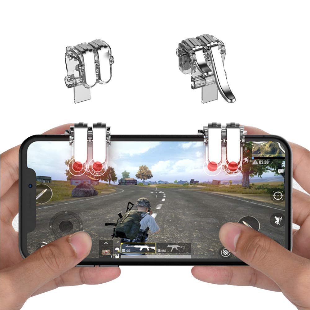 Nút chơi Game PUBG Loại T6 cơ thép không gỉ chơi PUBG, ROS, FREE FIRE, KNIGHT OUT trên điện thoại