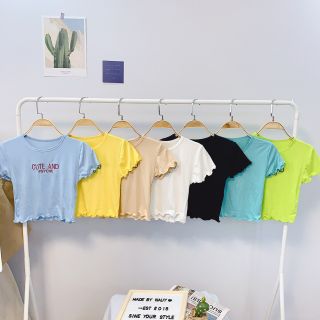 Áo croptop cuốn biên