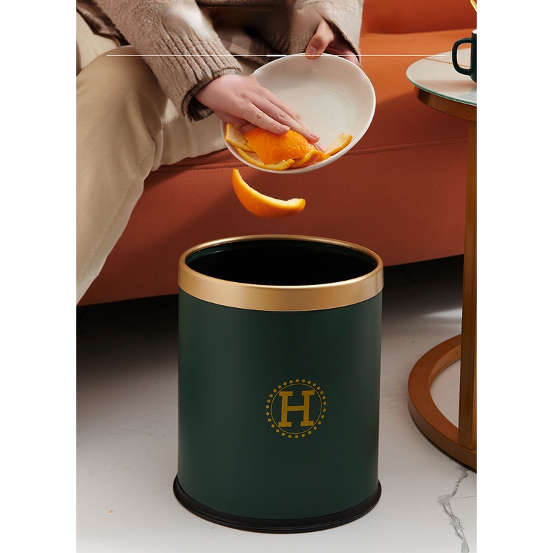 Thùng Đựng Rác Ẩn Bằng Nhựa Hình Tròn Tiện Dụng Cho Phòng Khách / Phòng Ngủ