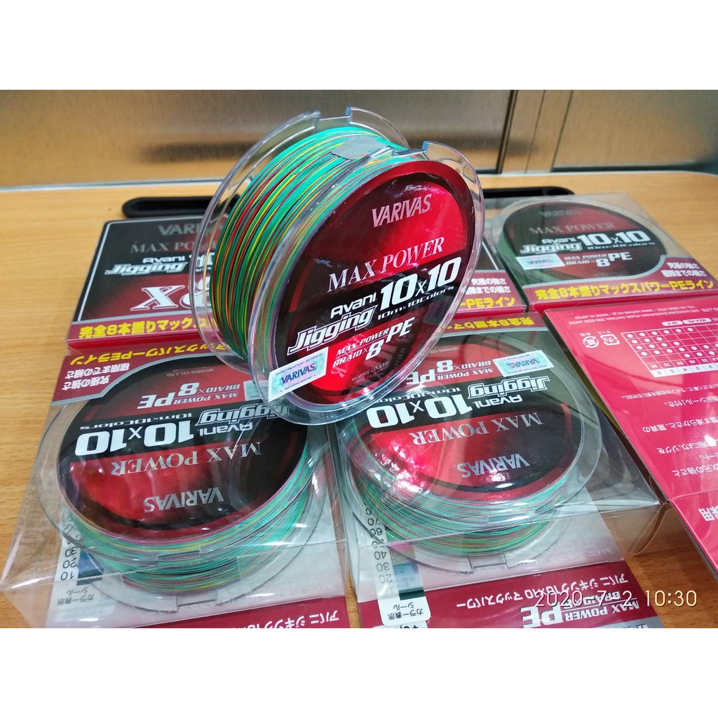 Dây Câu Cá Varivas Avani Jigging 10x10 Max Power PE X8 - 200m - Nhiều Màu