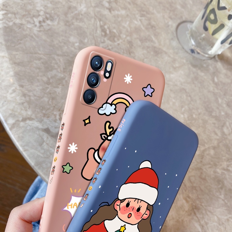Ốp điện thoại chống sốc họa tiết giáng sinh cho OPPO Reno 6 5G 4G Reno 6z 5G Reno6 Pro 5G Reno6 Pro + 5G