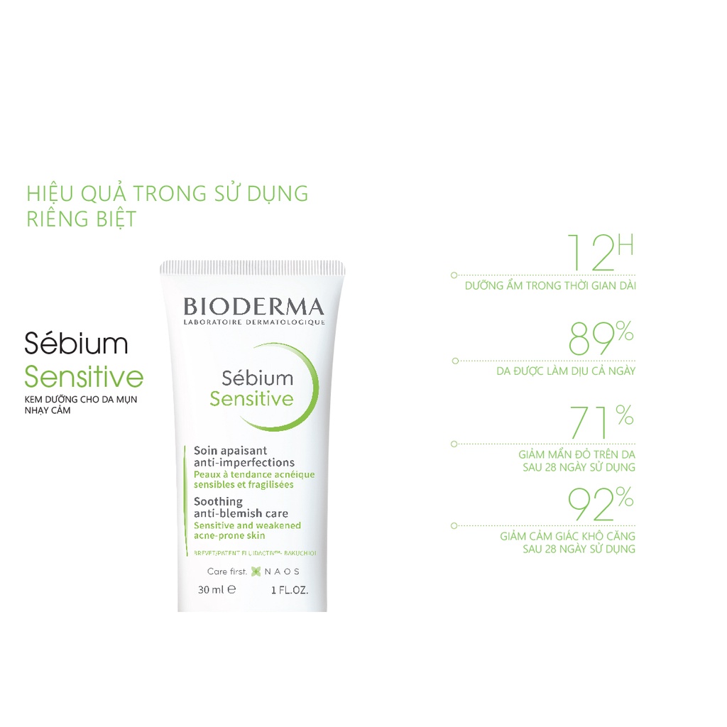 [Chính hãng] Kem Dưỡng Bioderma Sébium Sensitive 30ml - Dưỡng Ẩm Cho Da Mụn Nhạy Cảm