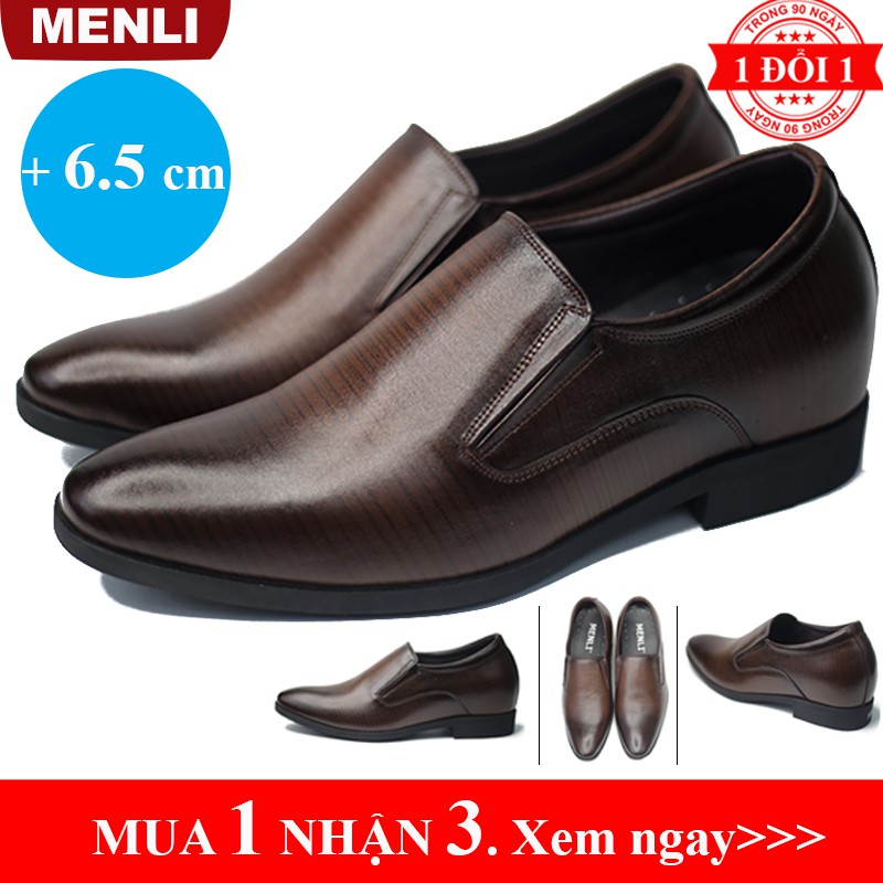 [DA BÒ] Giày tăng chiều cao nam giày lười giày đế cao nam da bò thật 100% MENLI GLSP152 - Có video - Bảo hành 12 tháng | WebRaoVat - webraovat.net.vn