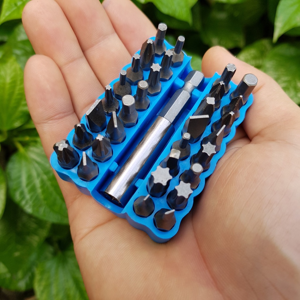 Bộ đầu vặn vít cho máy khoan chân lục giác 33 chi tiết hay bộ tua vít cho máy khoan