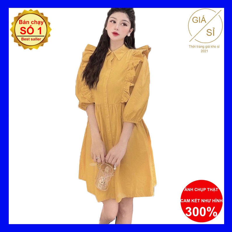 VÁY VÀNG CỔ ĐỨC BÈO TAY BỒNG SIÊU XINH HÌNH VÀ VIDEO QUAY THẬT