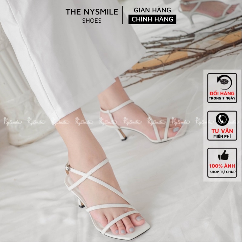 Giày cao gót ngang chéo 7cm - THE NYSMILE - Gót nhọn công sở - HULA