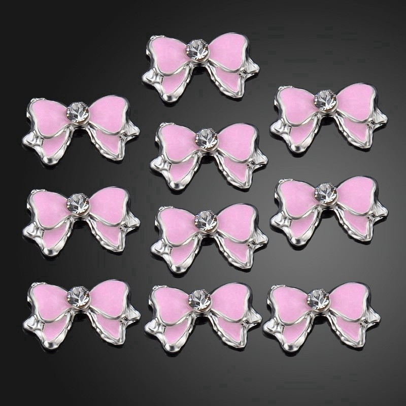 [Hàng mới về] 10 Phụ kiện hình nơ 3D trang trí móng tay dễ thương