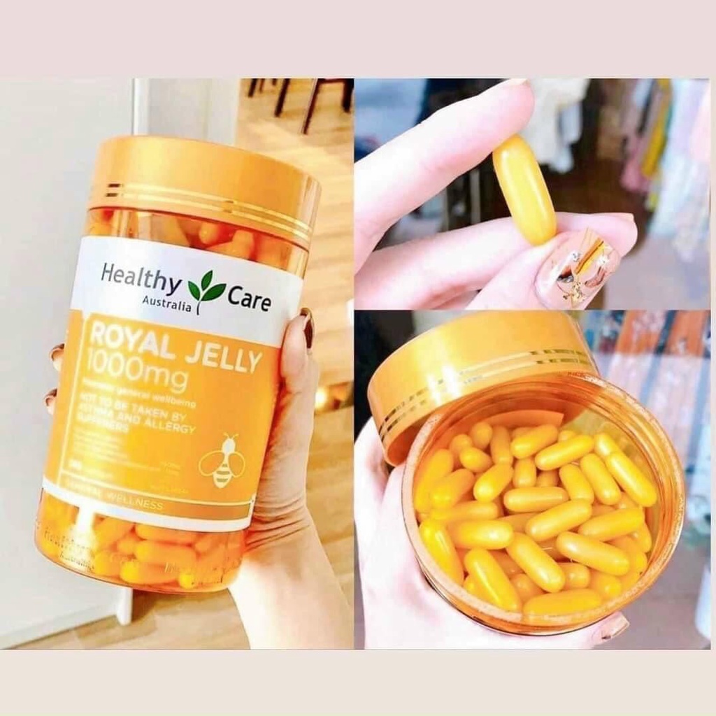 Sữa ong chúa Healthy Care Royal Jelly của Úc 1000mg 365 viên