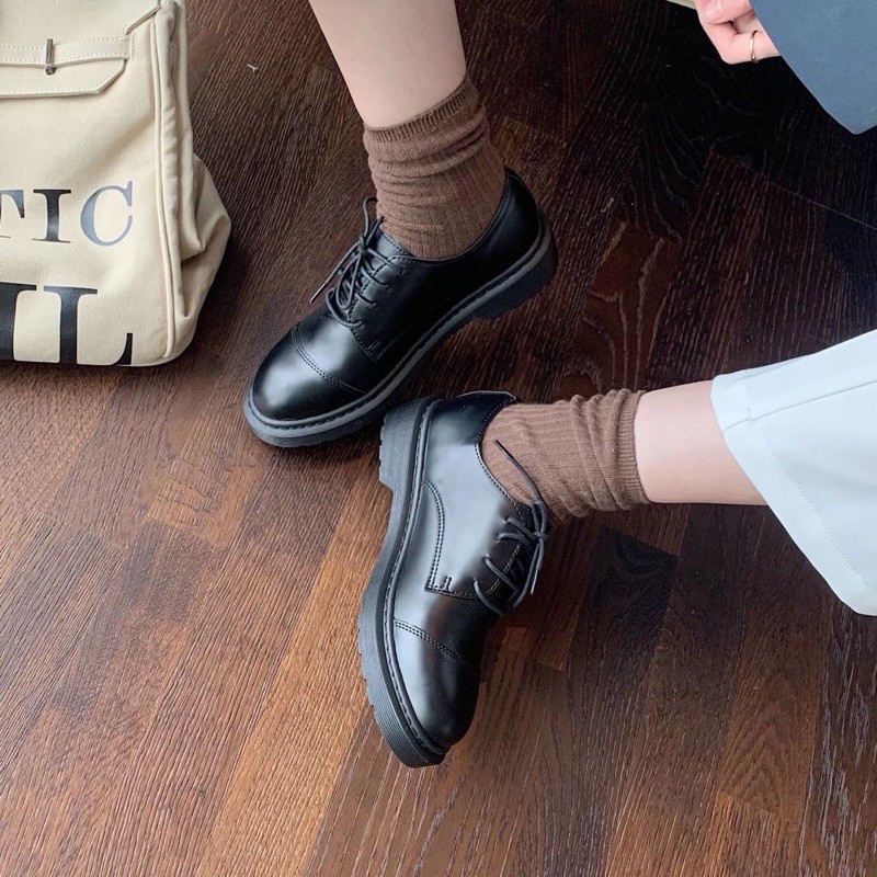 [Mã FATHANG5 giảm 10K đơn 50K] Giày oxford nữ da mềm hai màu nâu và đen | BigBuy360 - bigbuy360.vn